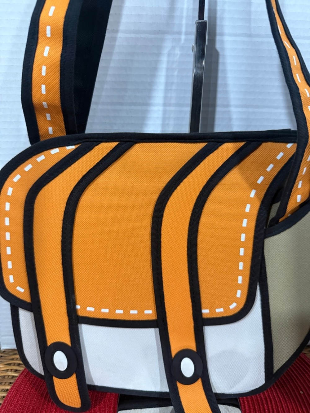 Jump from Paper Cheese Orange 2D Style Flat Crossbody Camera Bag - Picture 4 of 10